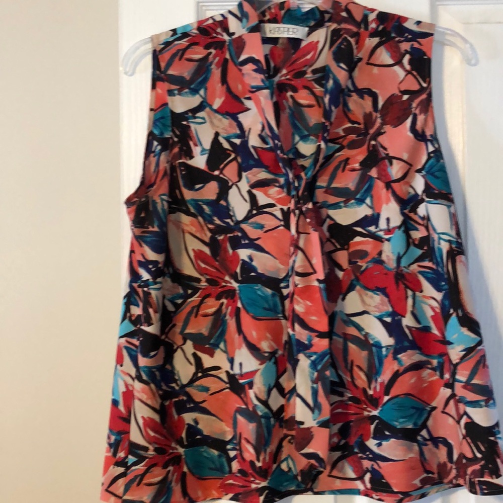 Kasper Multicolored Sleeveless Blouse